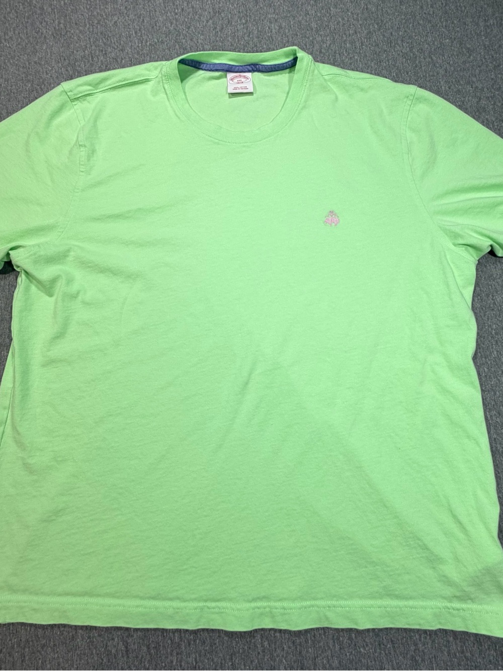 Brooks Brothers Men’s 2XL Green 1818 Logo Crewneck T Shirt Casual Cotton